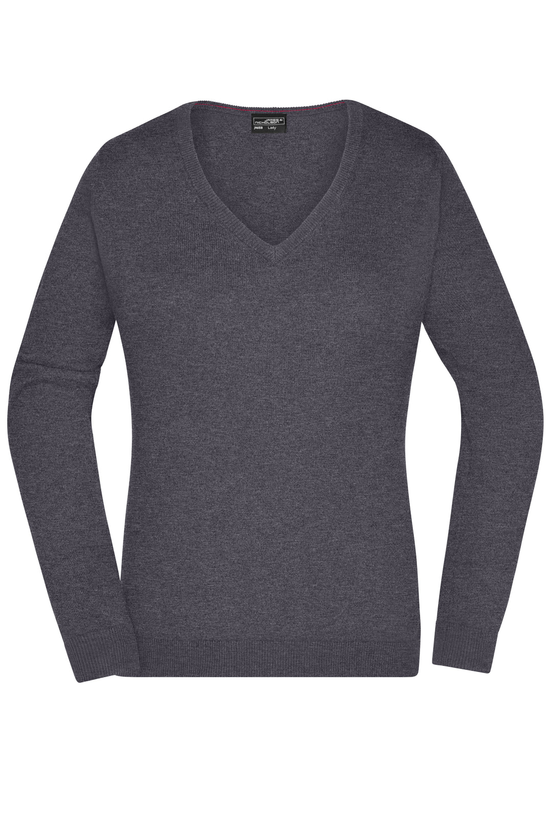 Ladies' V-Neck Pullover - anthracite-melange
