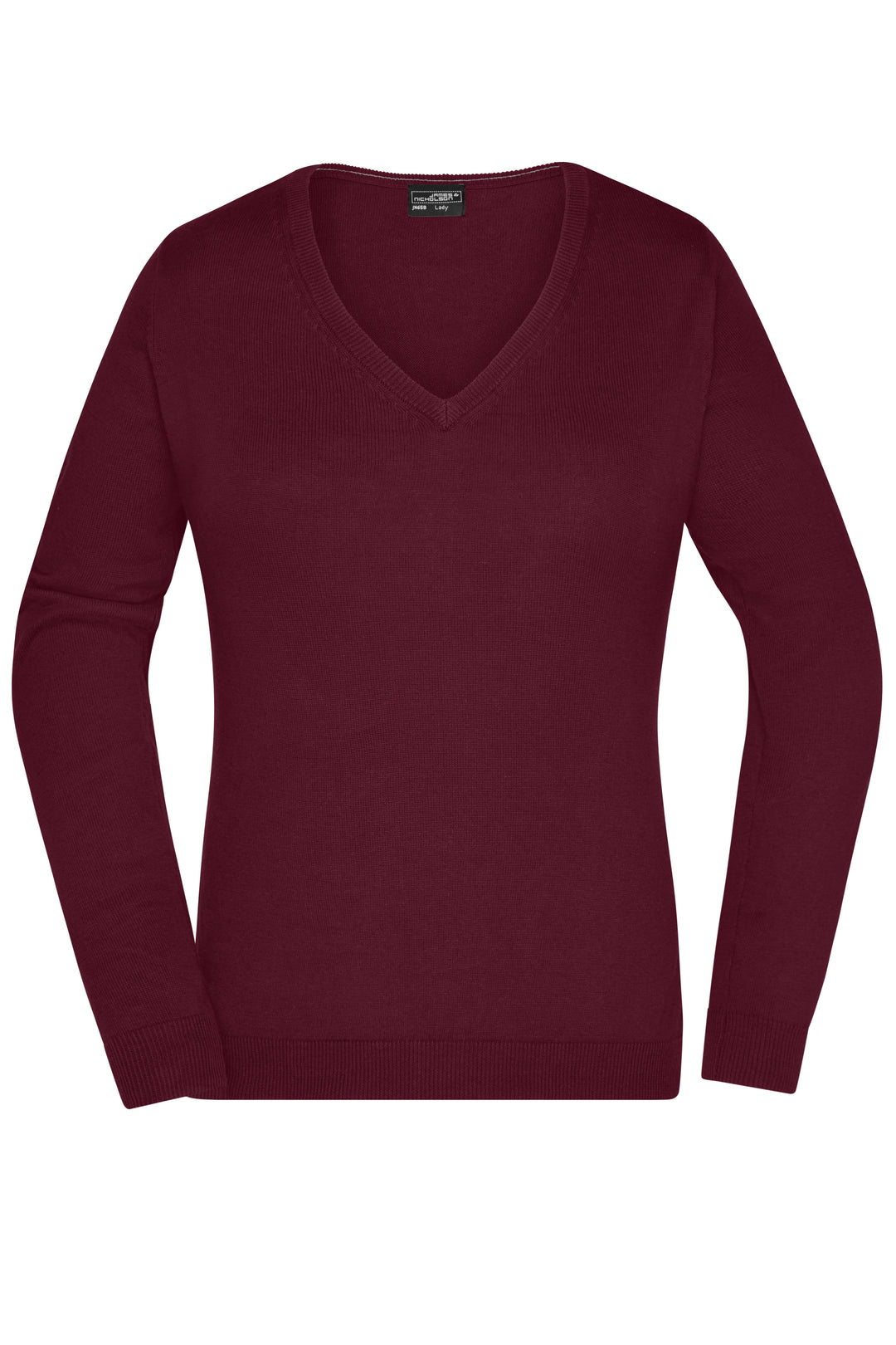 Ladies' V-Neck Pullover - bordeaux