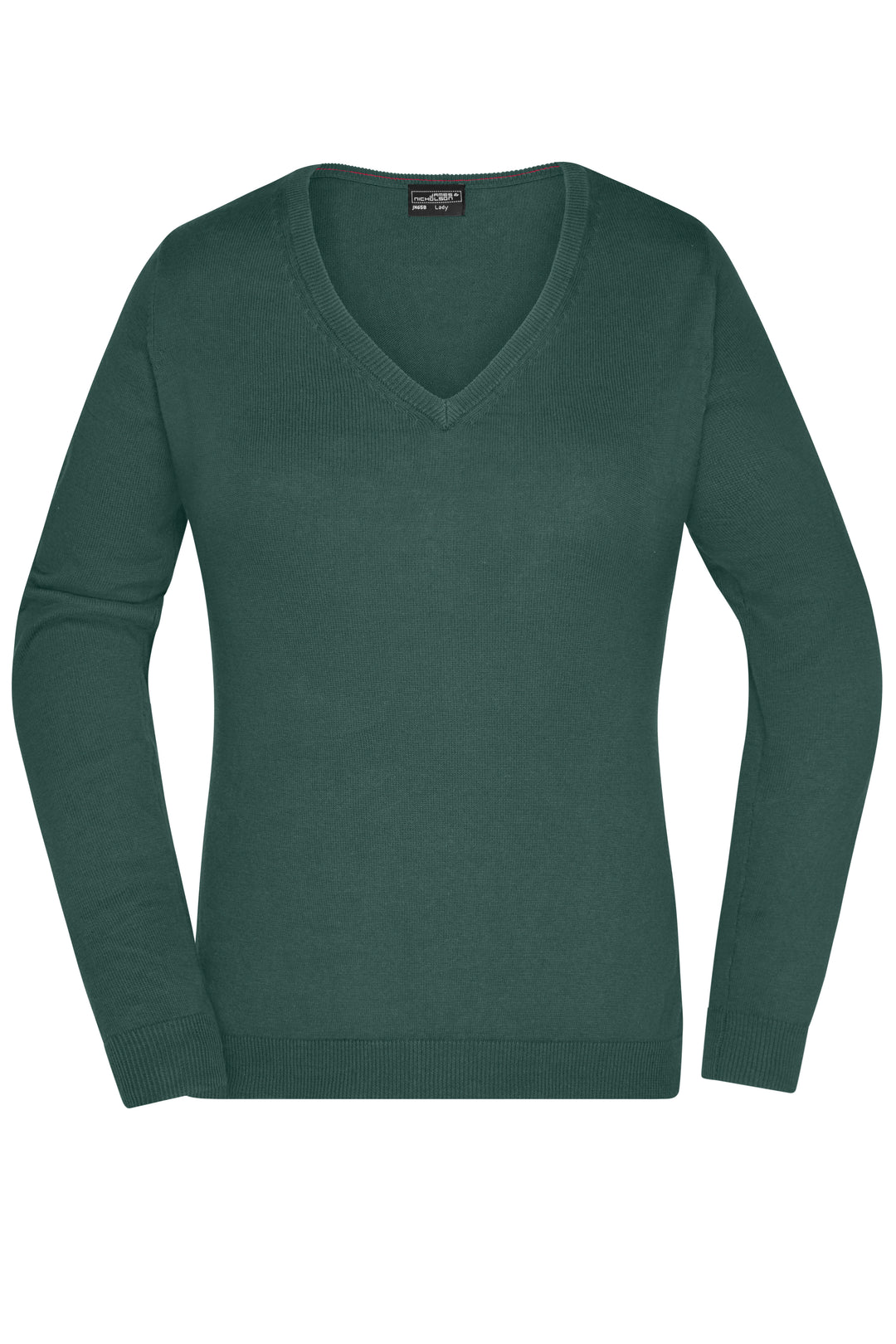 Ladies' V-Neck Pullover - forest-green