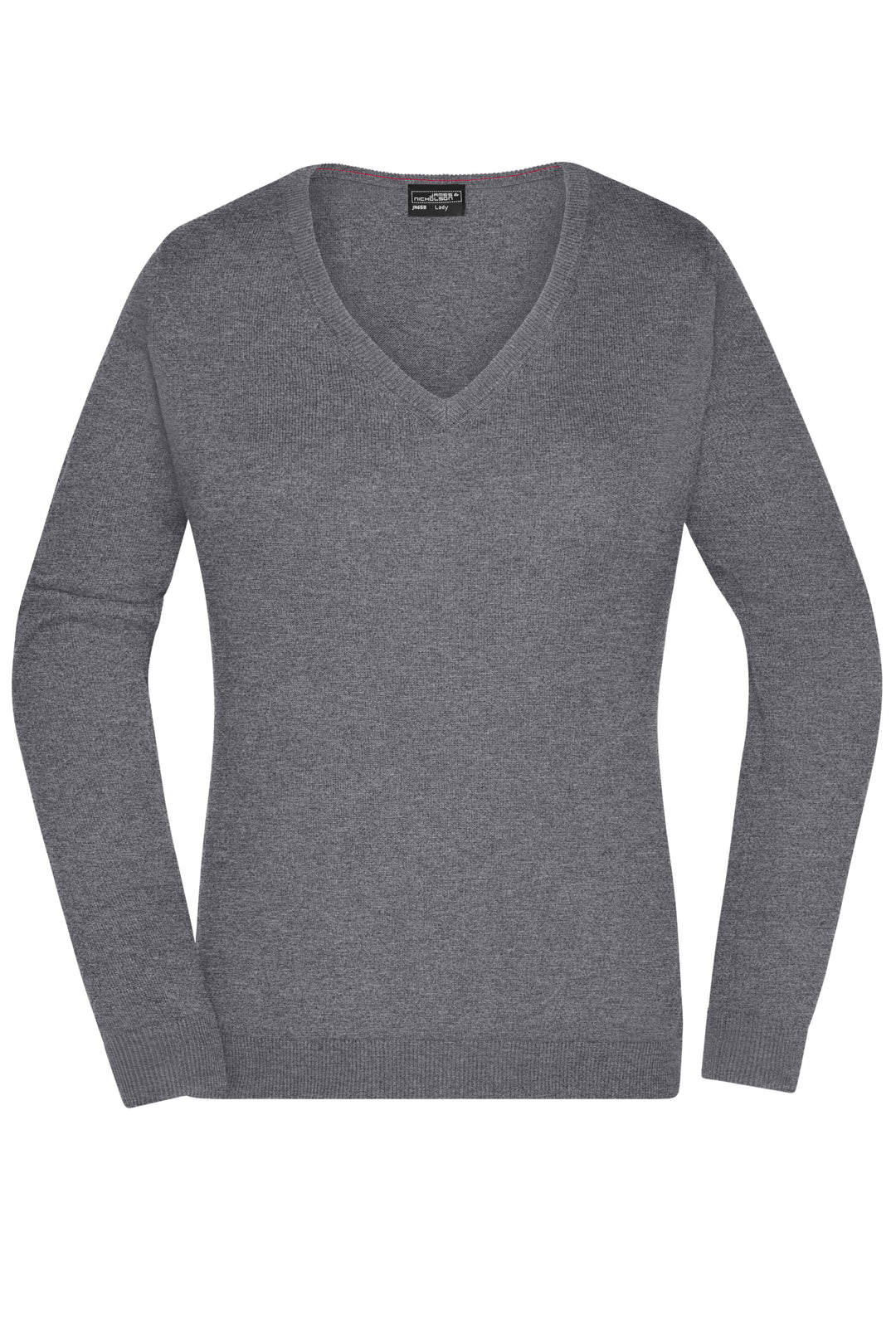 Ladies' V-Neck Pullover - grey-heather