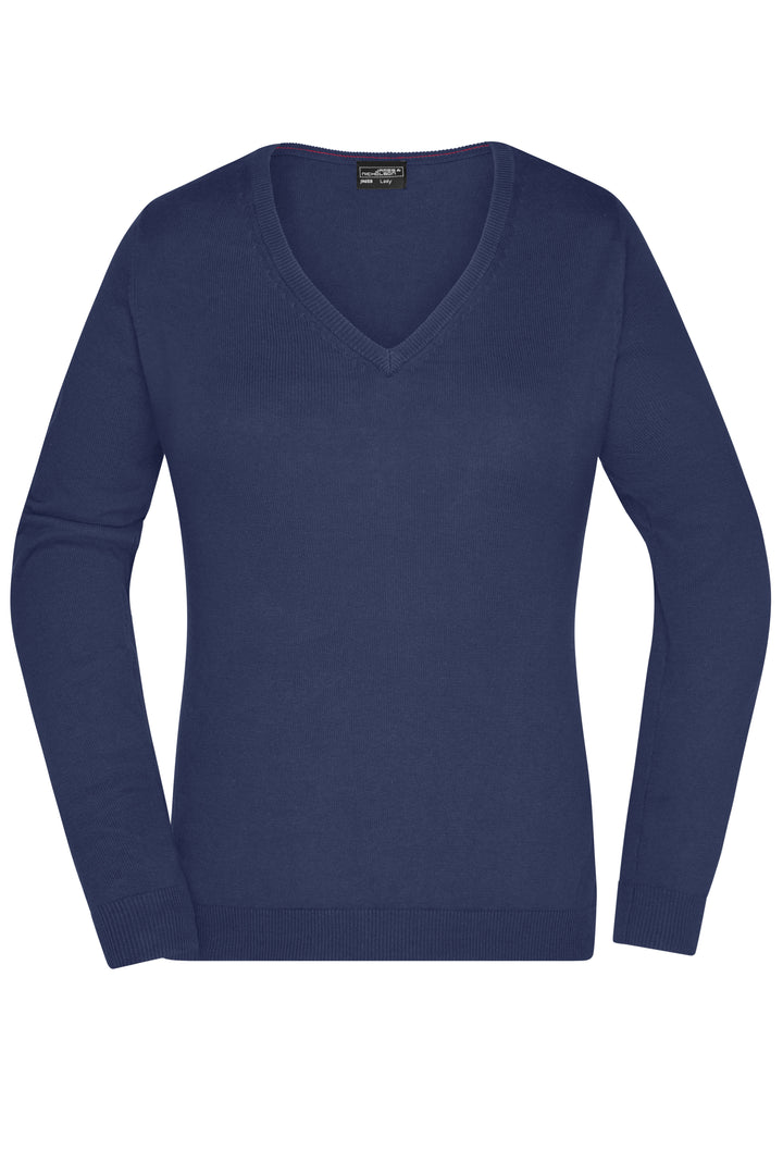 Ladies' V-Neck Pullover - navy