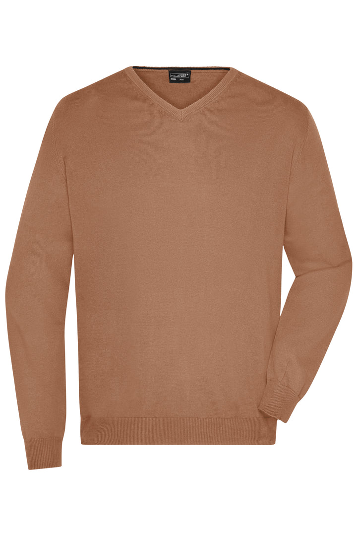 Men's V-Neck Pullover - camel
