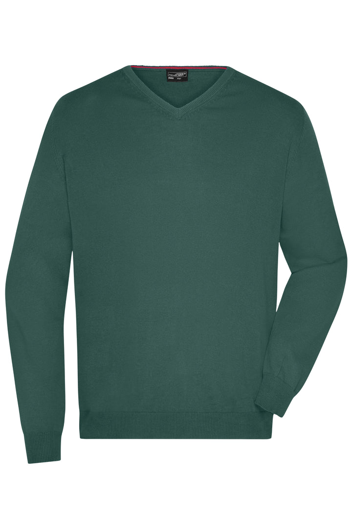 Men's V-Neck Pullover - forest-green