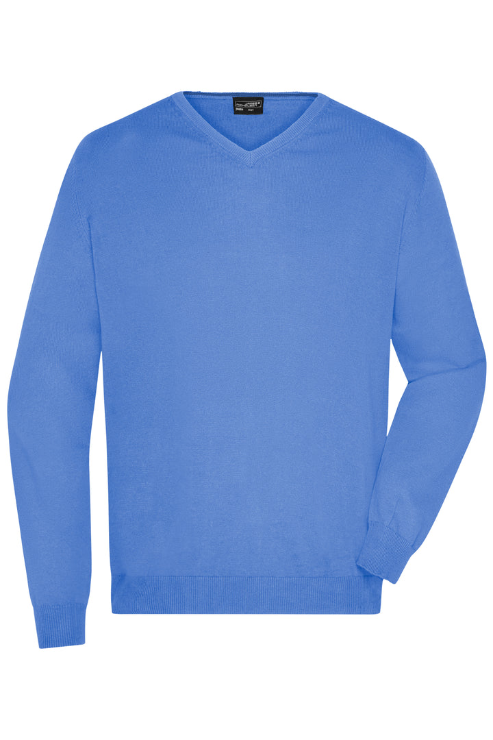 Men's V-Neck Pullover - glacier-blue