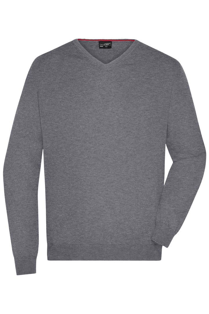 Men's V-Neck Pullover - grey-heather