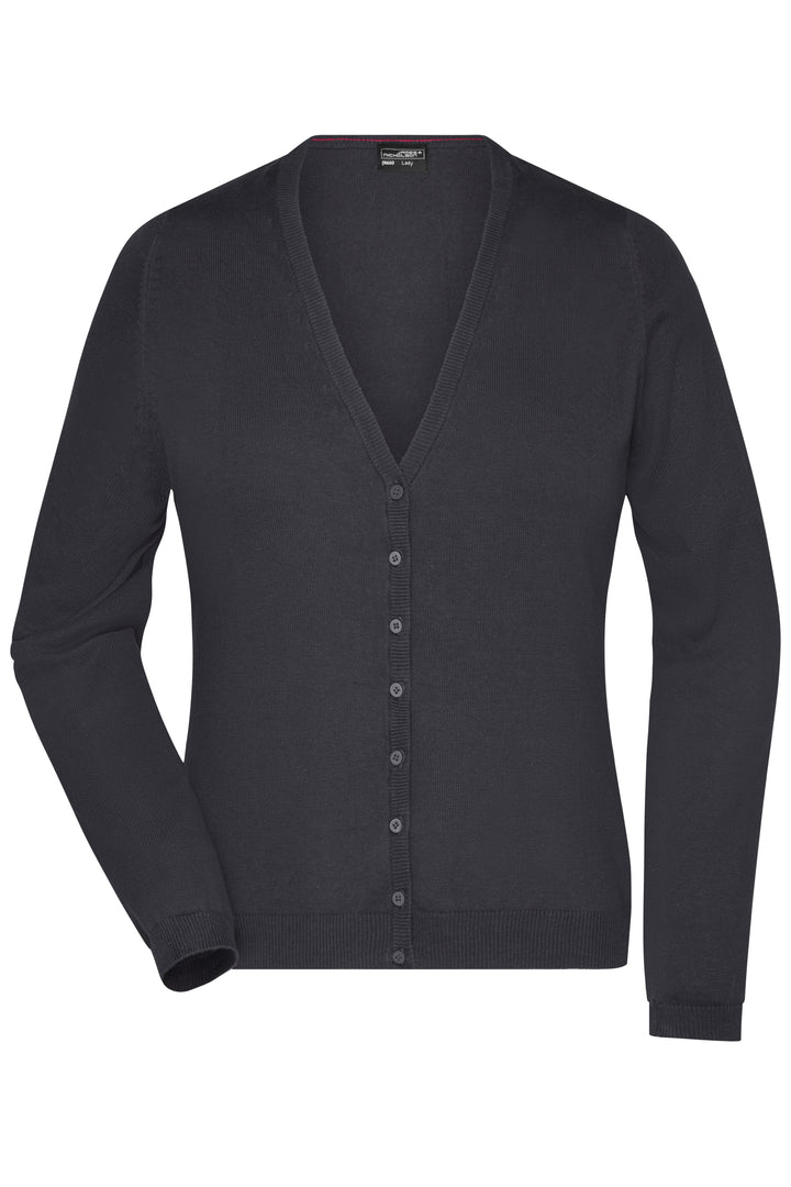 Ladies' V-Neck Cardigan - black