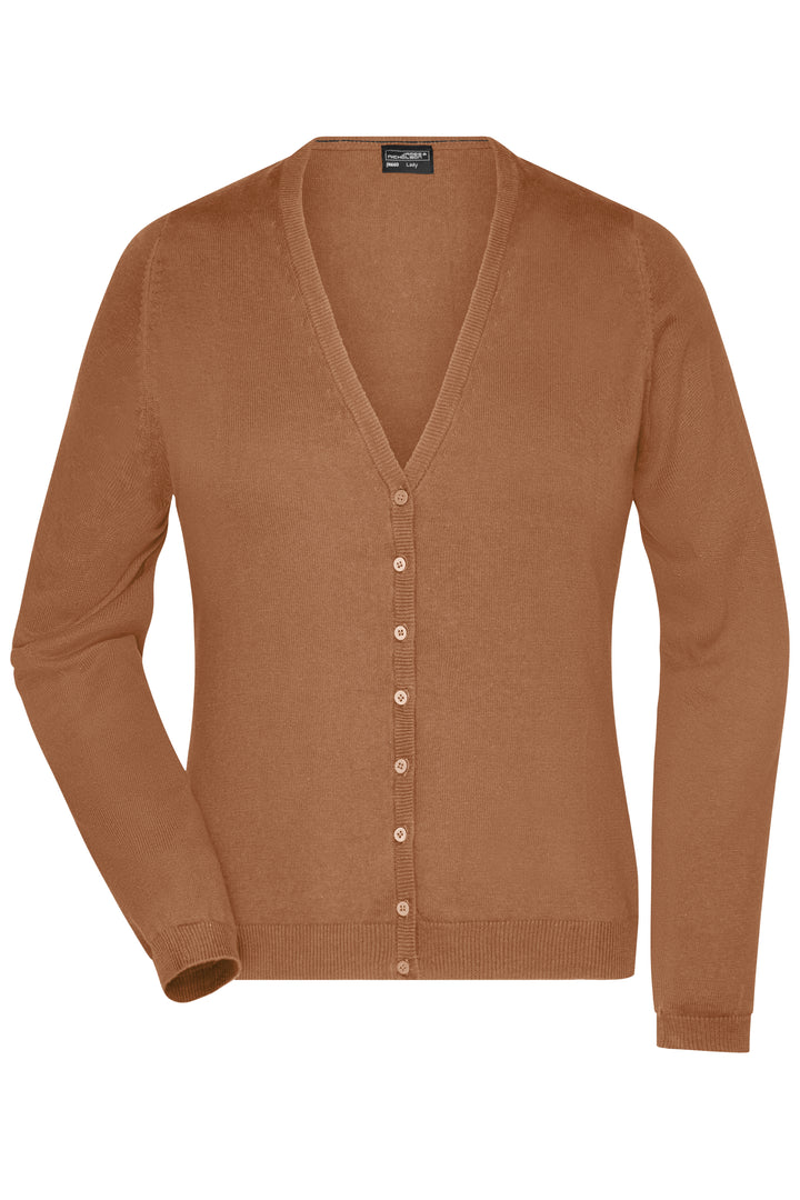 Ladies' V-Neck Cardigan - camel