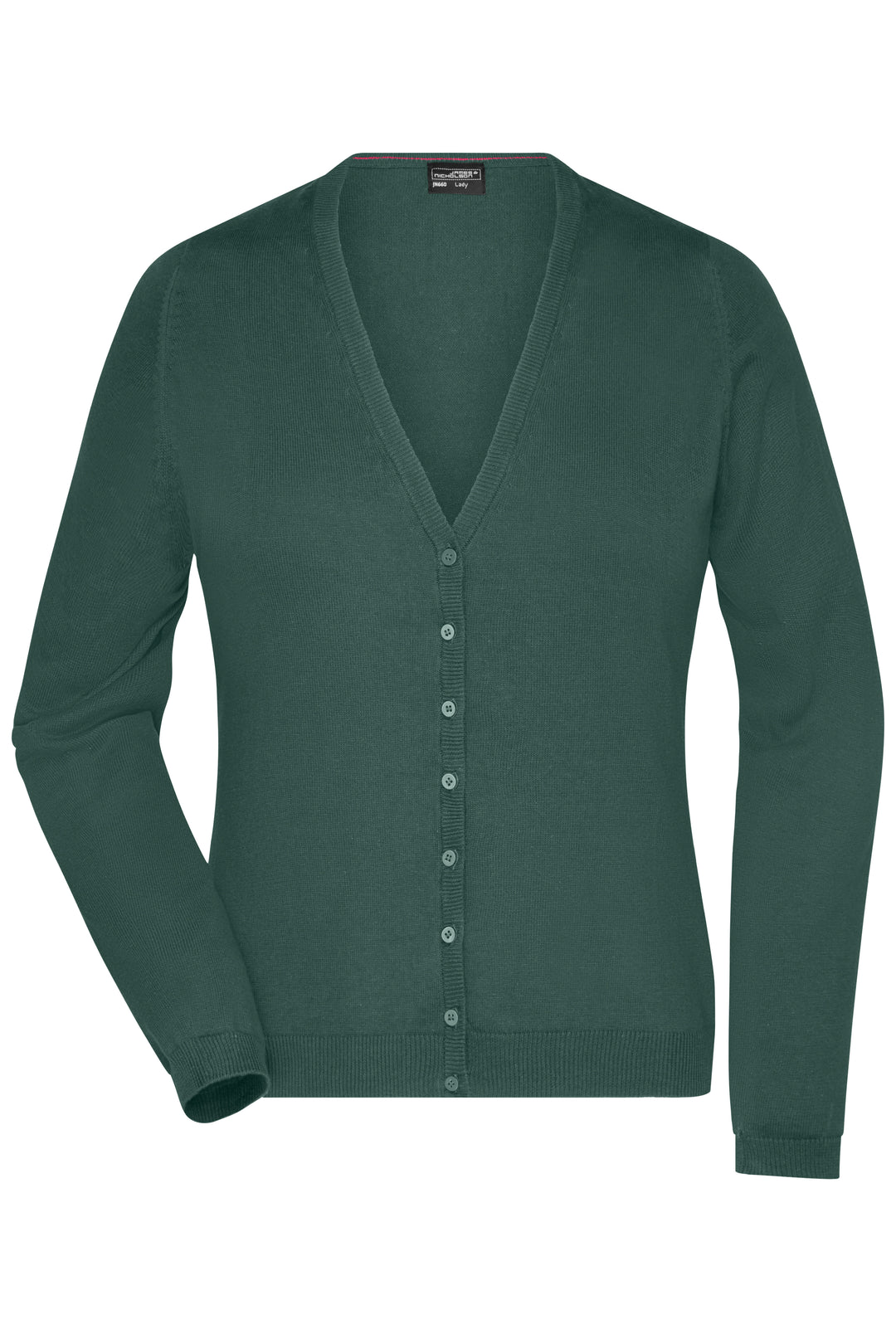 Ladies' V-Neck Cardigan - forest-green