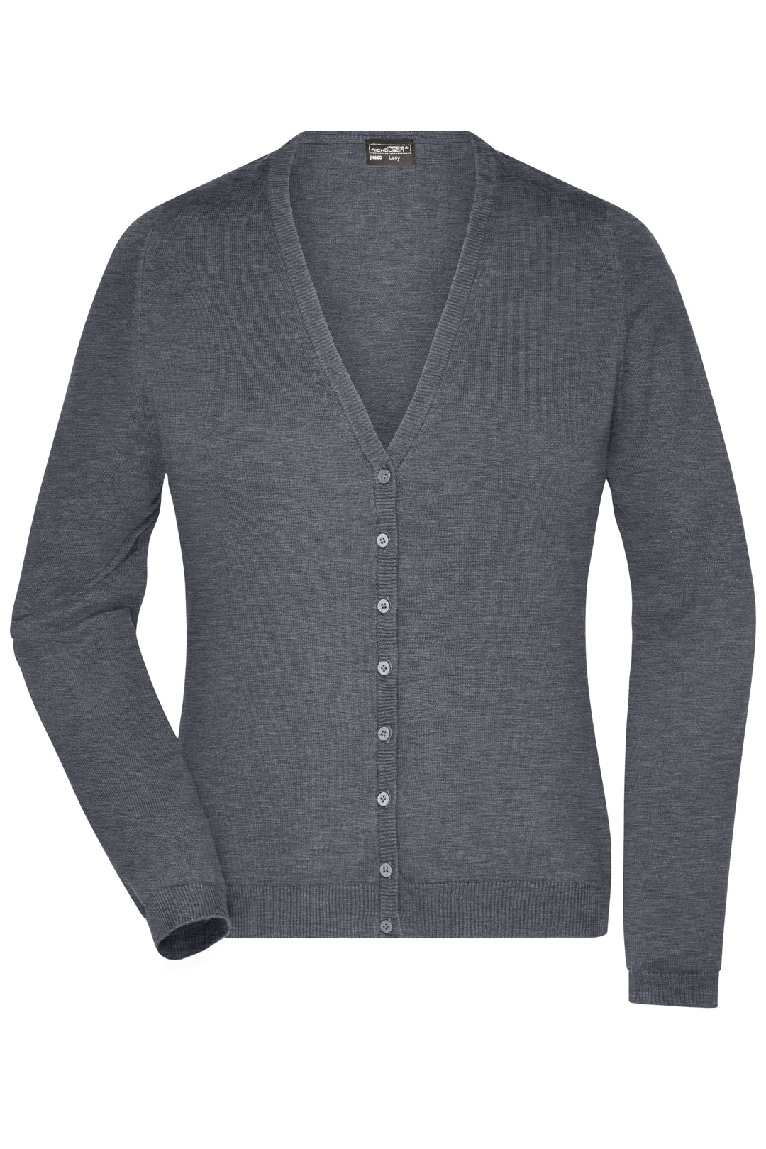 Ladies' V-Neck Cardigan - grey-heather