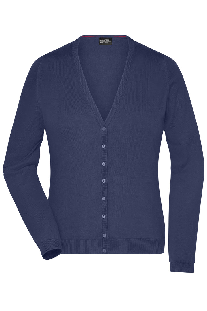 Ladies' V-Neck Cardigan - navy