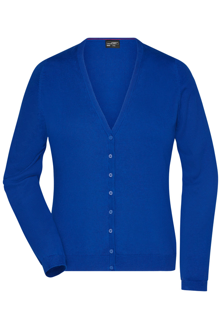 Ladies' V-Neck Cardigan - royal