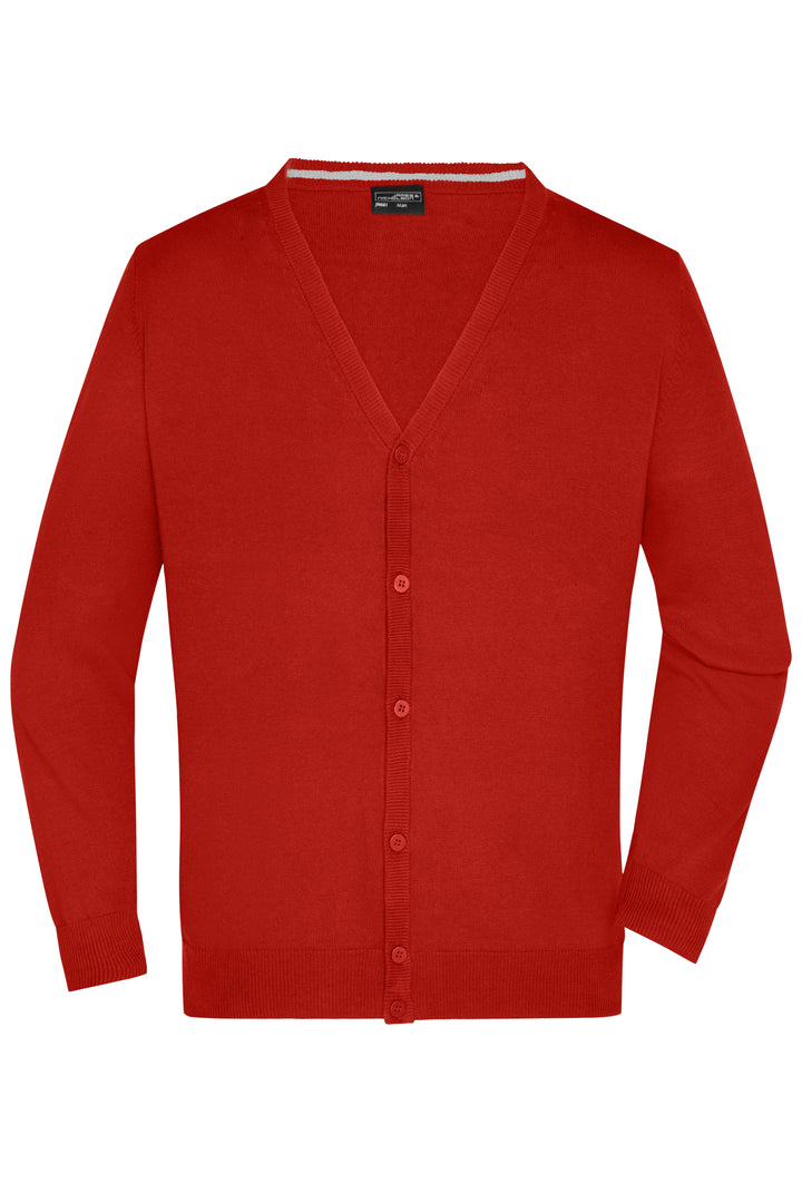Men's V-Neck Cardigan - bordeaux
