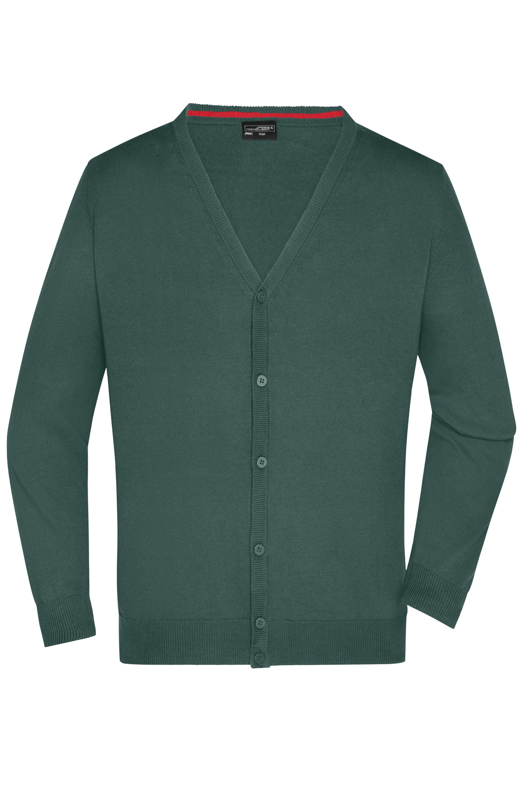 Men's V-Neck Cardigan - forest-green