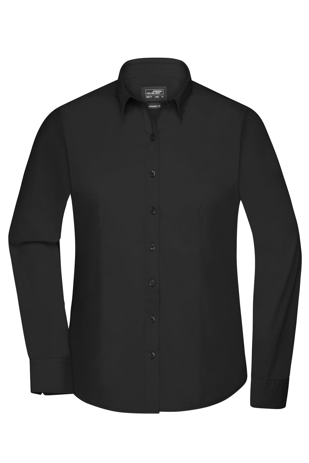 Ladies' Shirt Long-Sleeved Poplin - black
