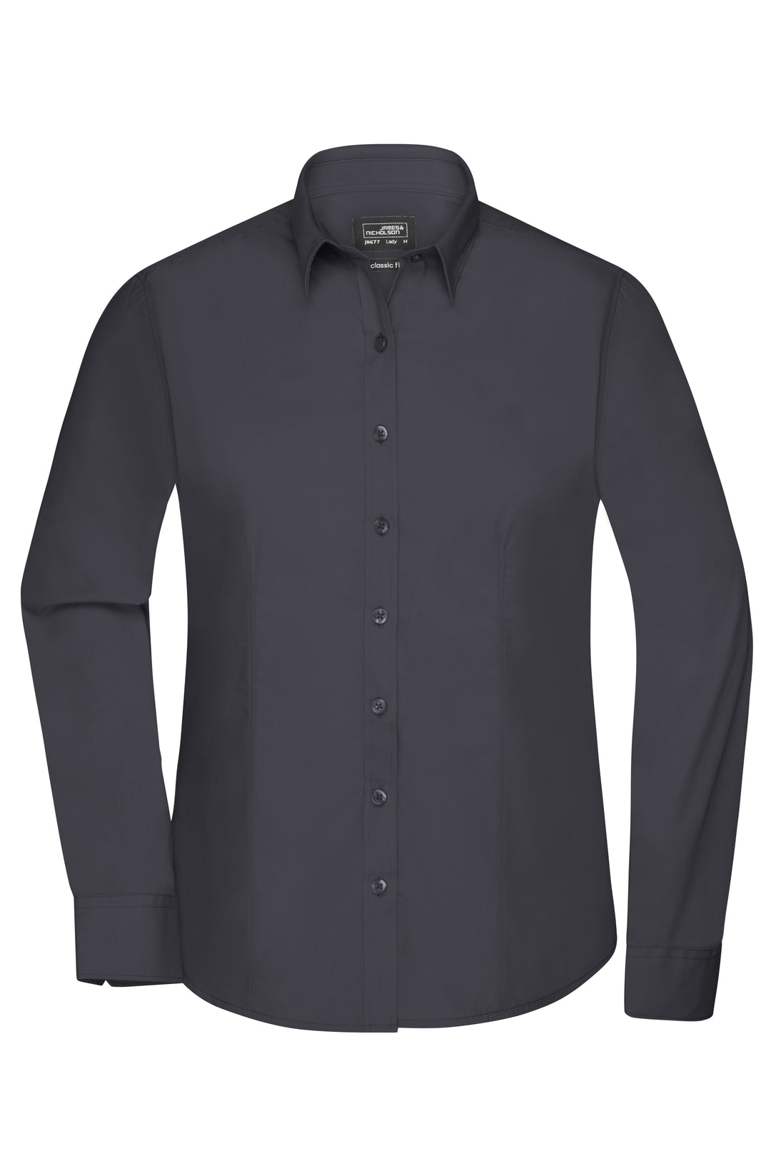 Ladies' Shirt Long-Sleeved Poplin - carbon