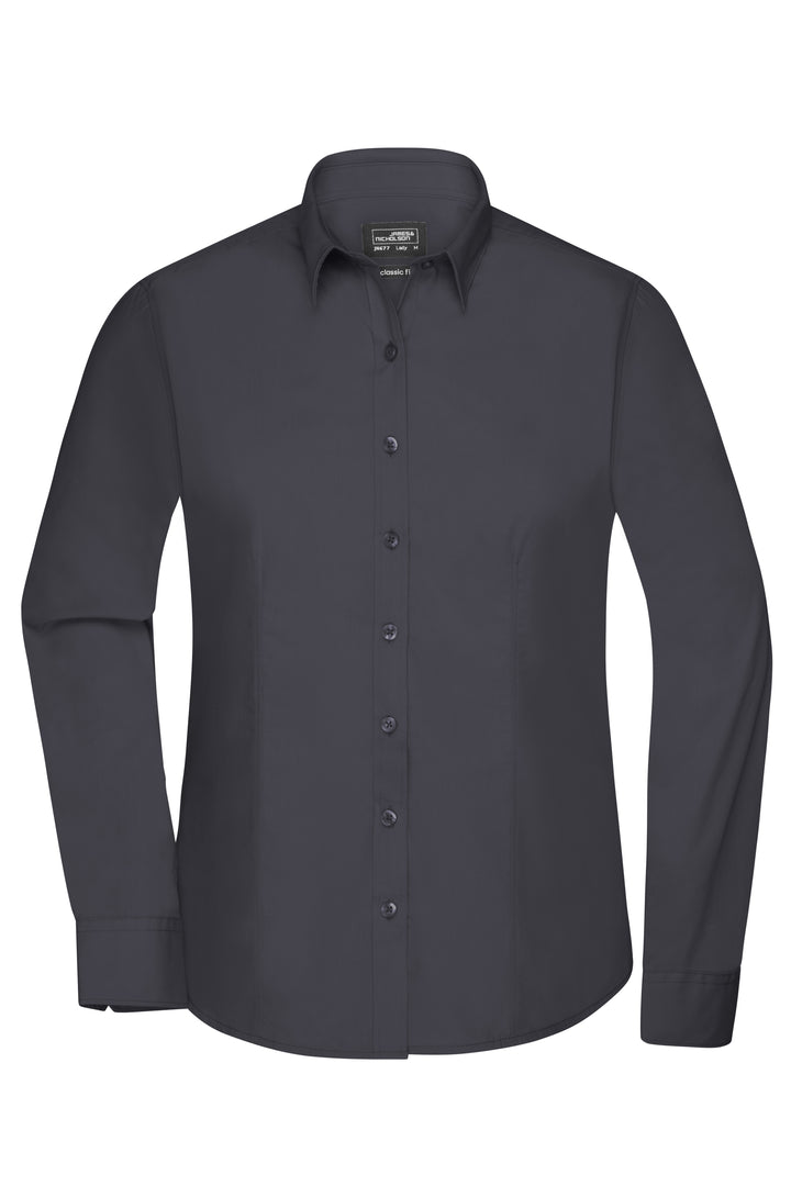 Ladies' Shirt Long-Sleeved Poplin - carbon