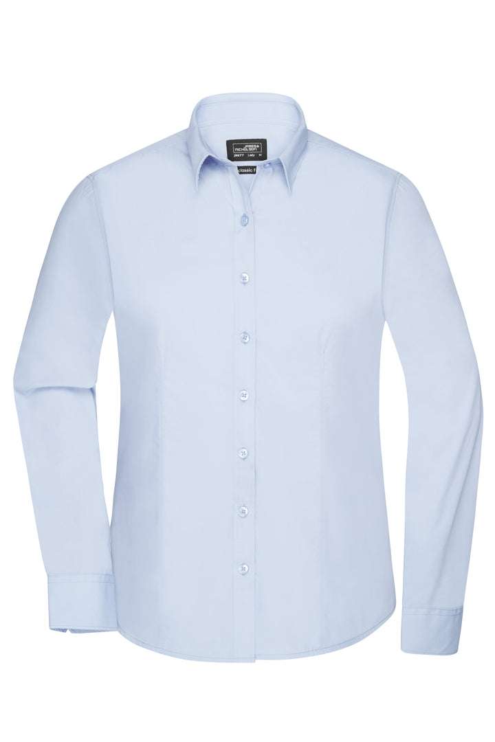 Ladies' Shirt Long-Sleeved Poplin - light-blue