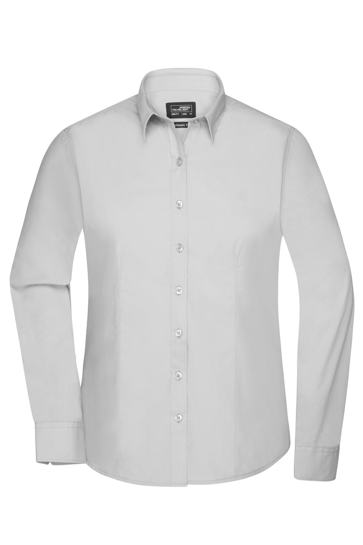 Ladies' Shirt Long-Sleeved Poplin - light-grey