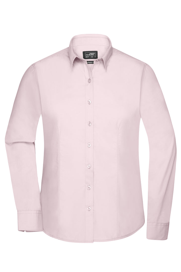 Ladies' Shirt Long-Sleeved Poplin - light-pink