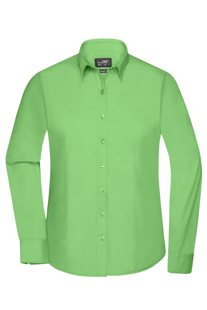 Ladies' Shirt Long-Sleeved Poplin - lime-green