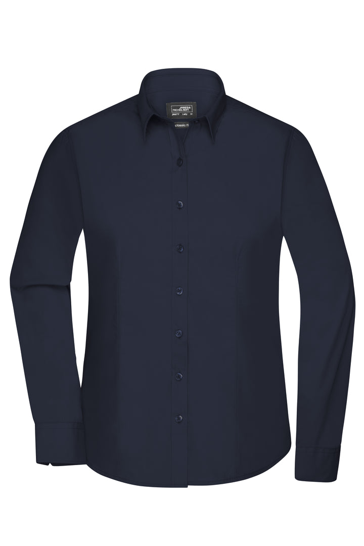 Ladies' Shirt Long-Sleeved Poplin - navy