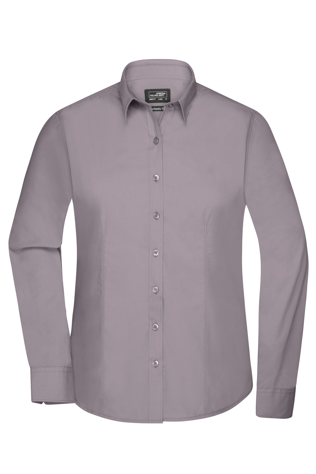 Ladies' Shirt Long-Sleeved Poplin - steel