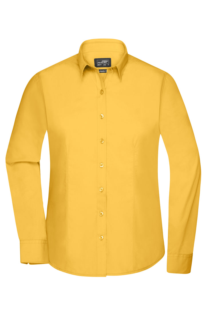 Ladies' Shirt Long-Sleeved Poplin - yellow