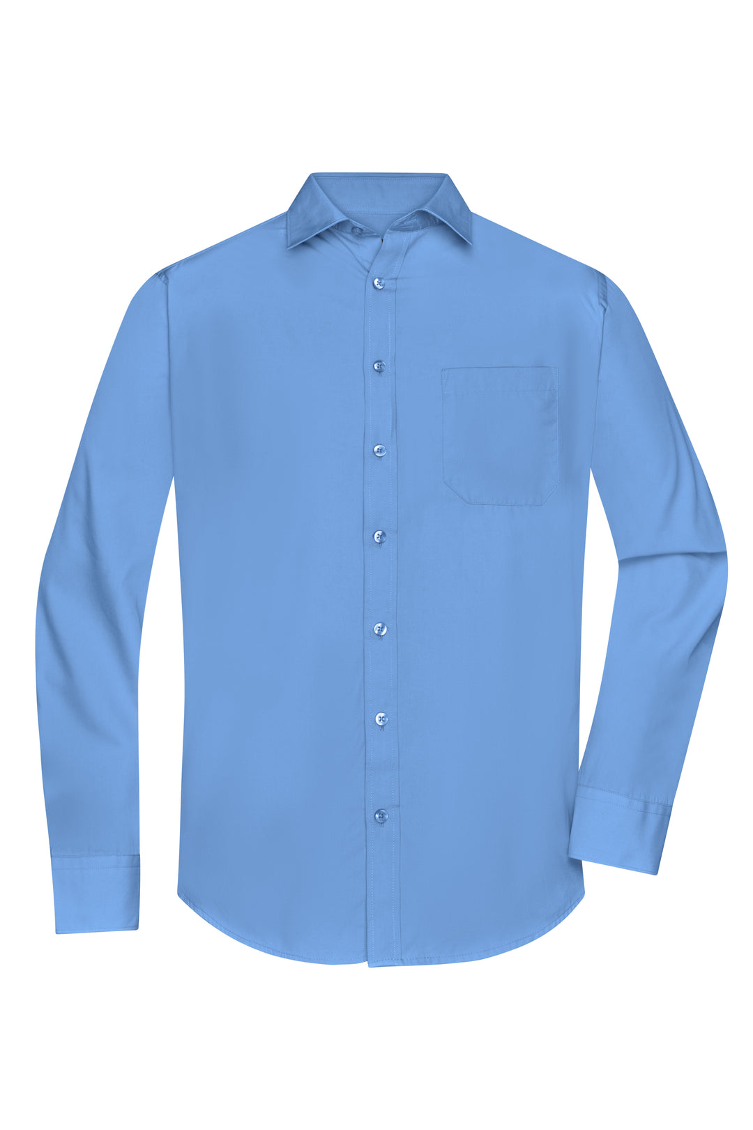 Men's Shirt Long-Sleeved Poplin - aqua