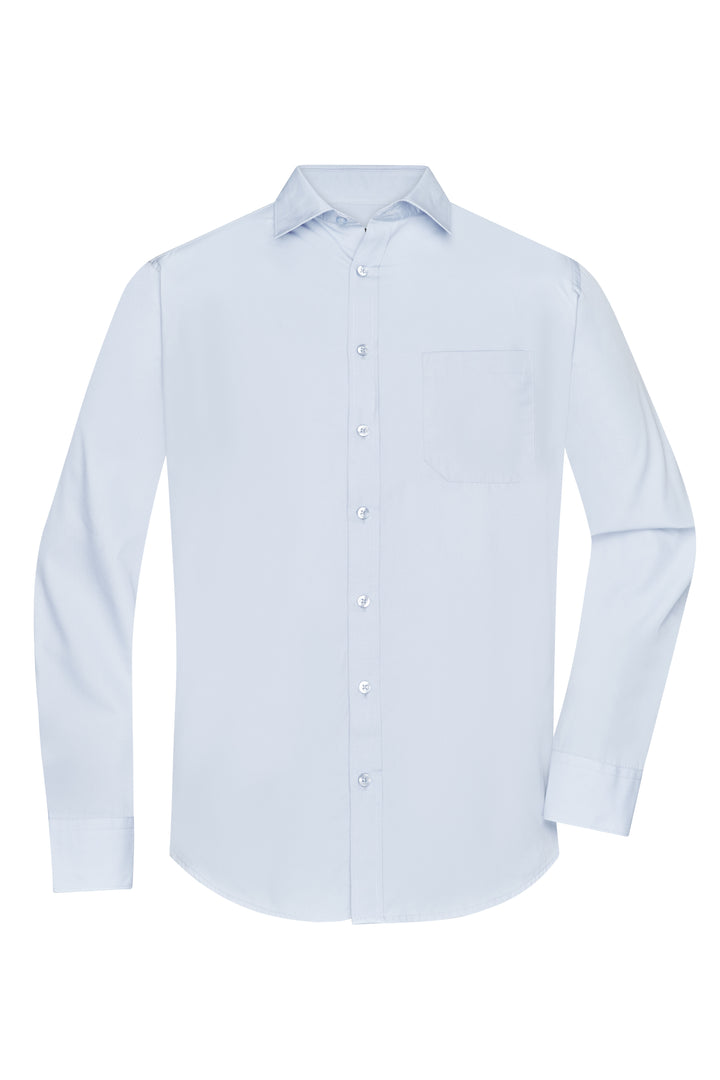 Men's Shirt Long-Sleeved Poplin - light-blue