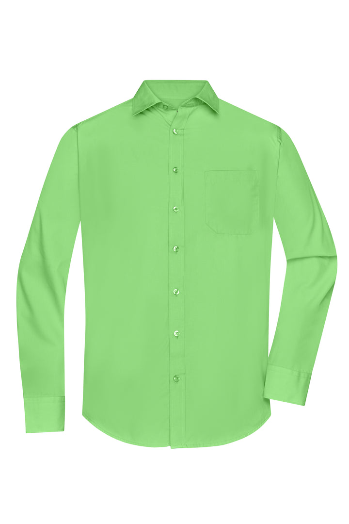Men's Shirt Long-Sleeved Poplin - lime-green