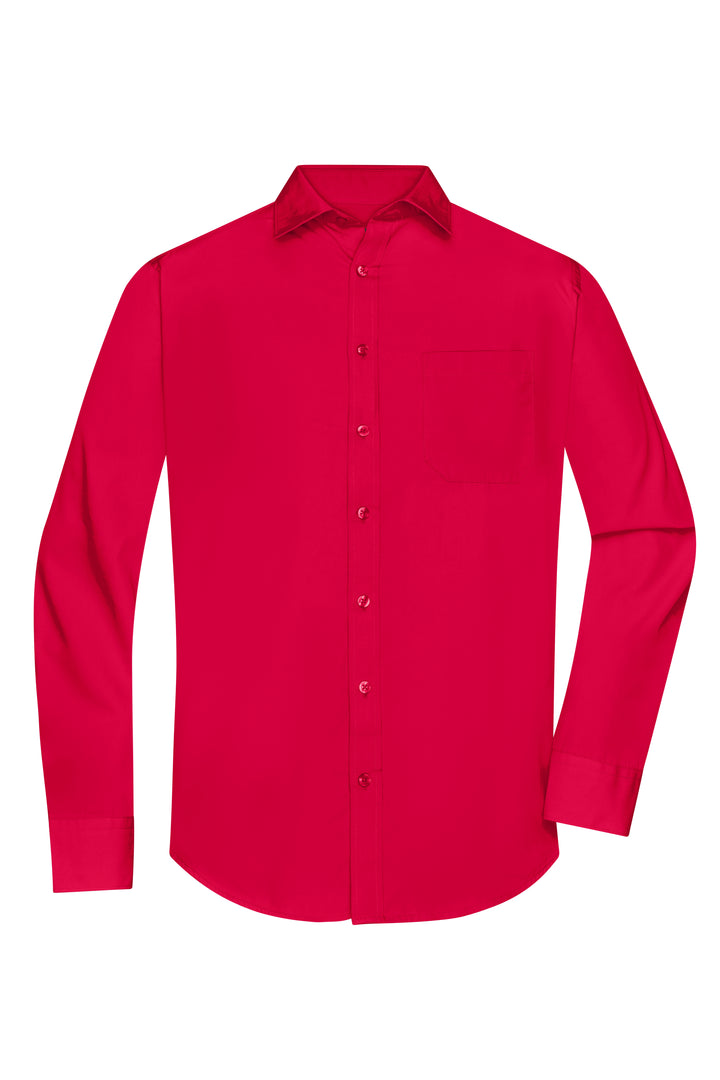 Men's Shirt Long-Sleeved Poplin - red
