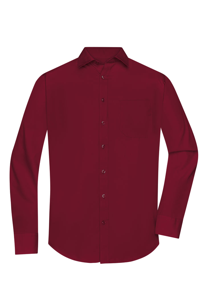 Men's Shirt Long-Sleeved Poplin - wine