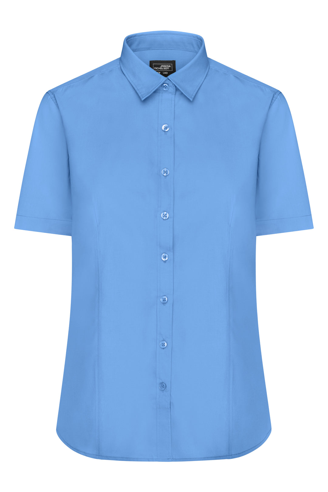 Ladies' Shirt Short-Sleeved Poplin - aqua