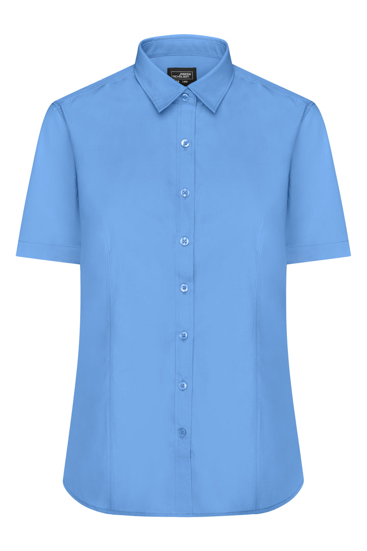 Ladies' Shirt Short-Sleeved Poplin - aqua