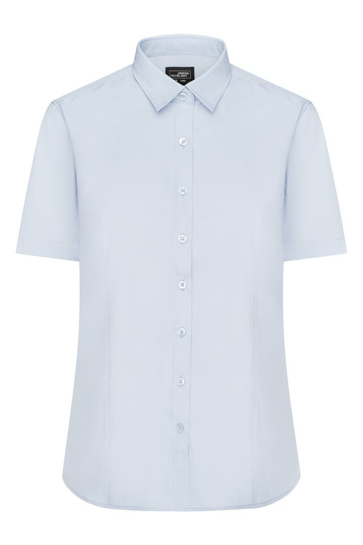 Ladies' Shirt Short-Sleeved Poplin - light-blue