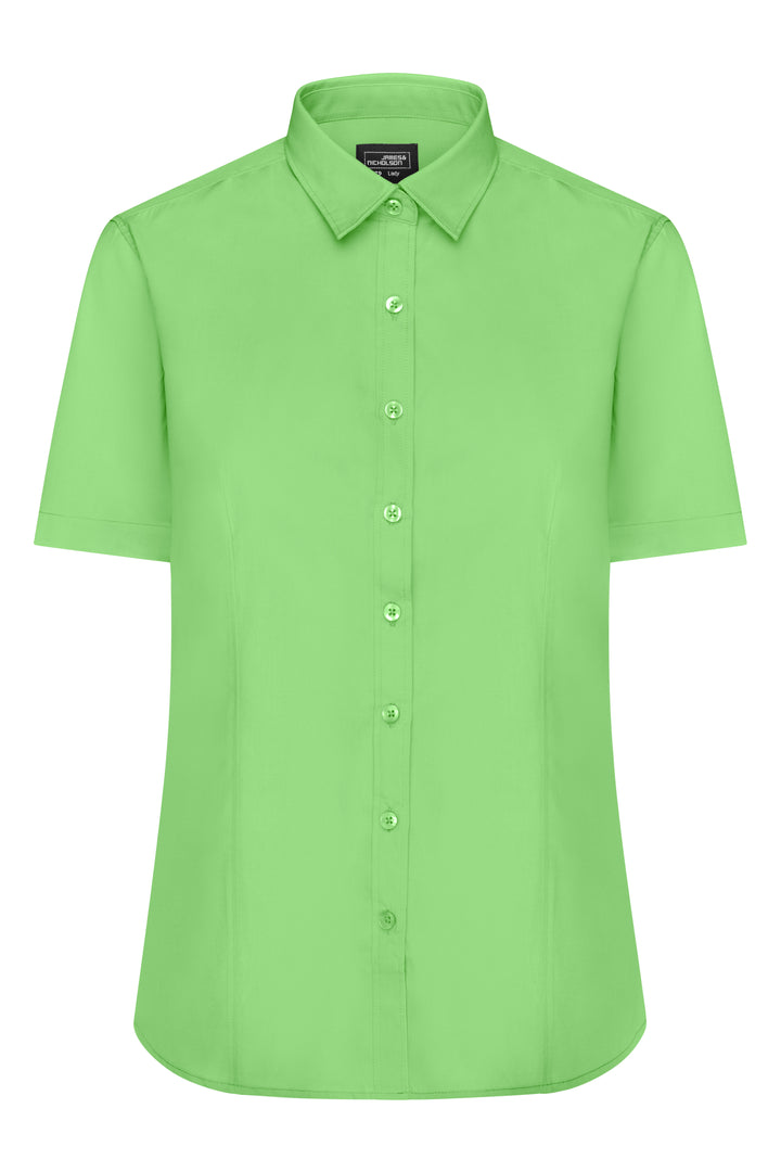 Ladies' Shirt Short-Sleeved Poplin - lime-green