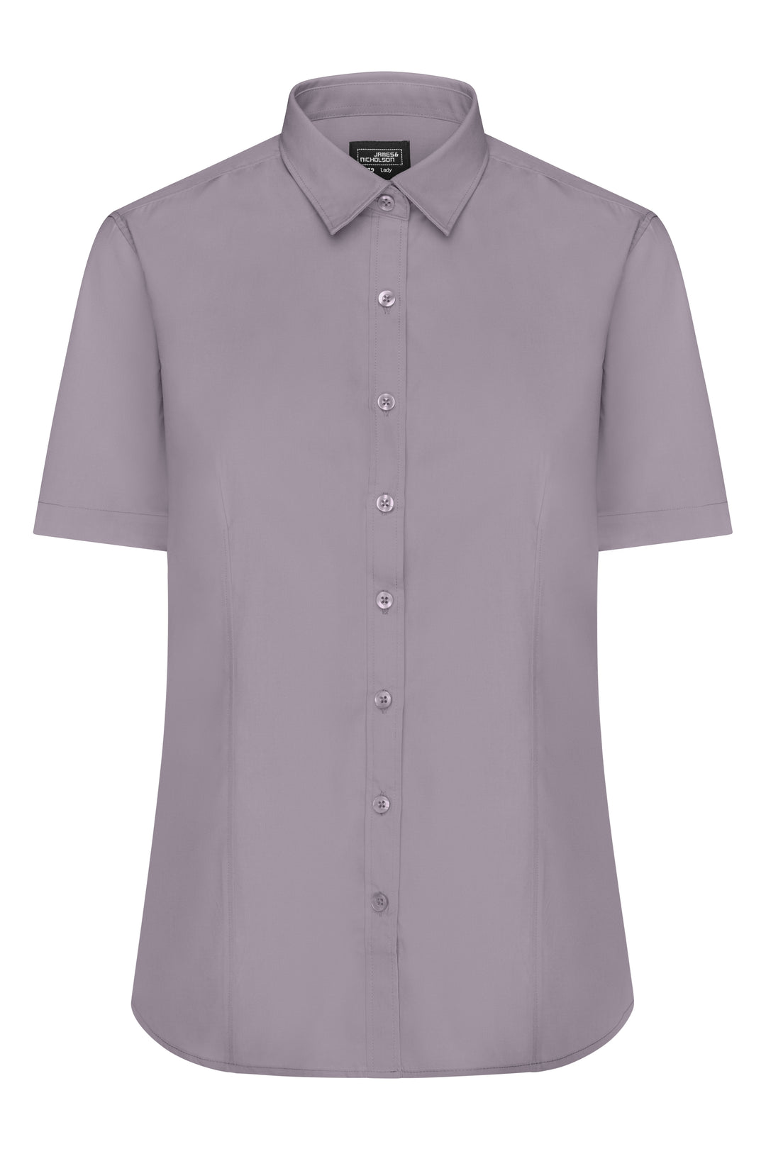Ladies' Shirt Short-Sleeved Poplin - steel