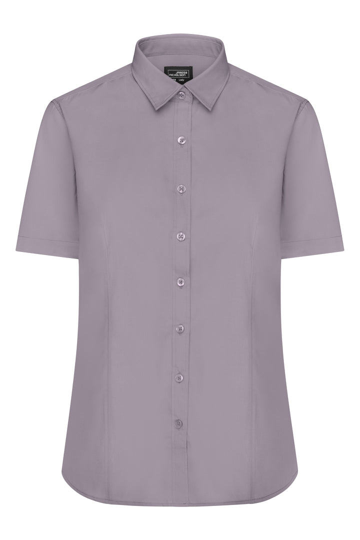 Ladies' Shirt Short-Sleeved Poplin - steel