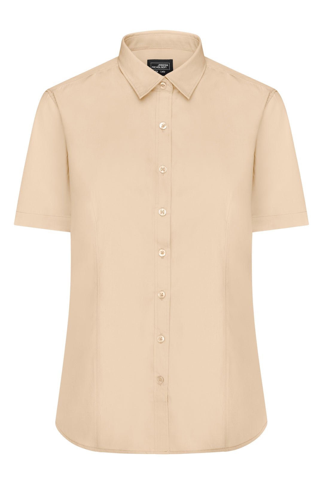 Ladies' Shirt Short-Sleeved Poplin - stone