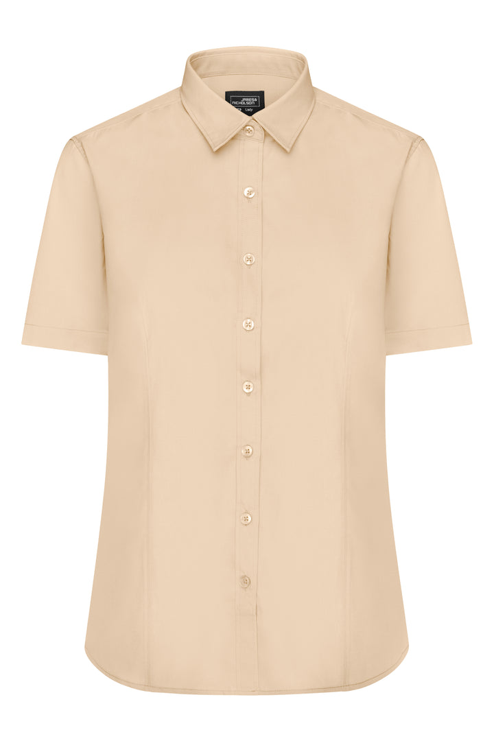 Ladies' Shirt Short-Sleeved Poplin - stone