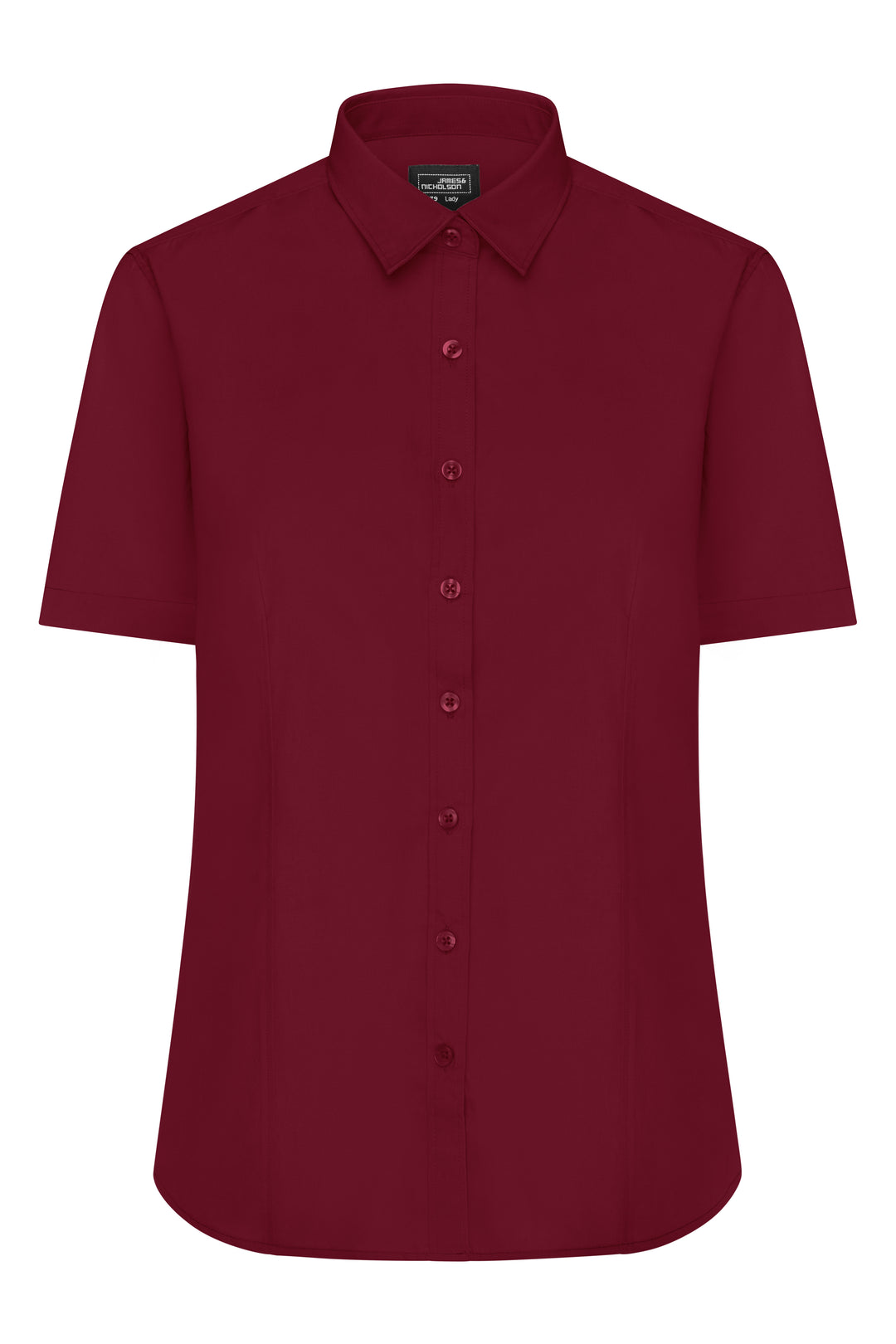 Ladies' Shirt Short-Sleeved Poplin - wine