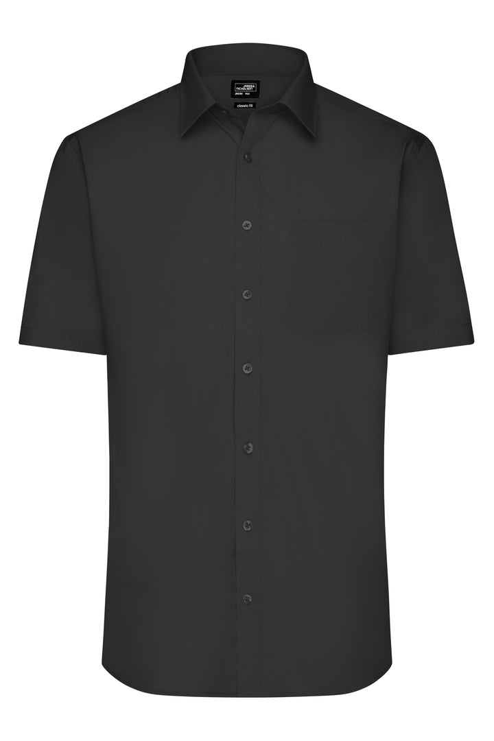 Men's Shirt Short-Sleeved Poplin - black