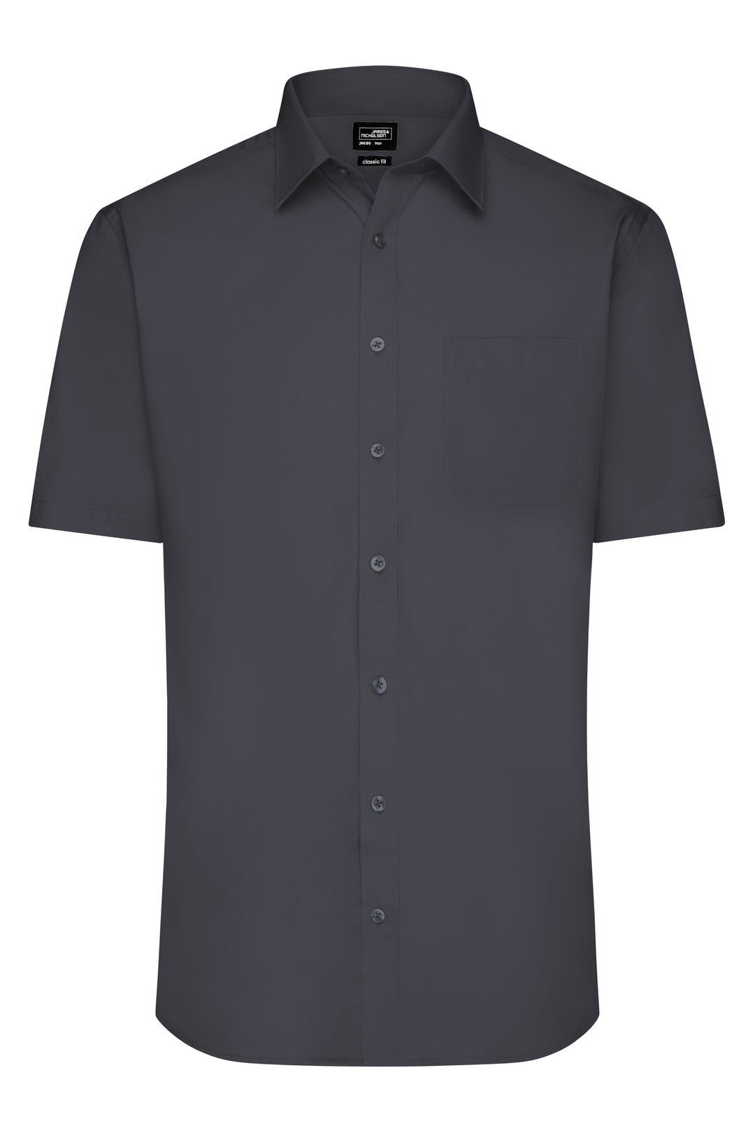 Men's Shirt Short-Sleeved Poplin - carbon