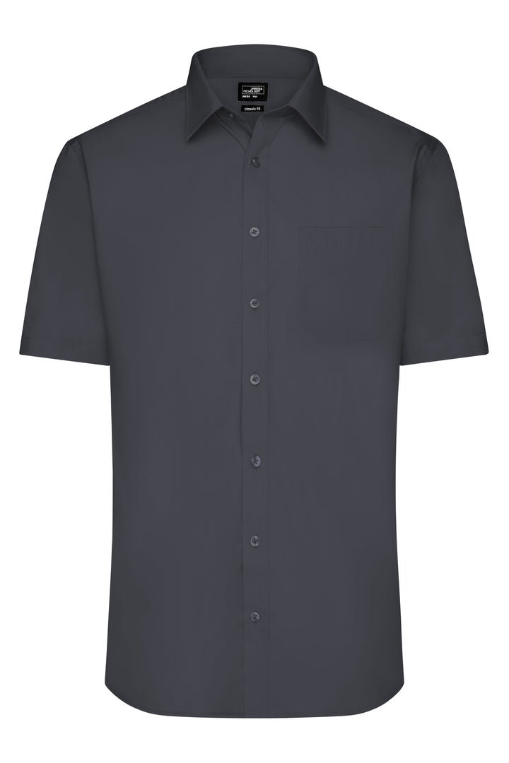 Men's Shirt Short-Sleeved Poplin - carbon