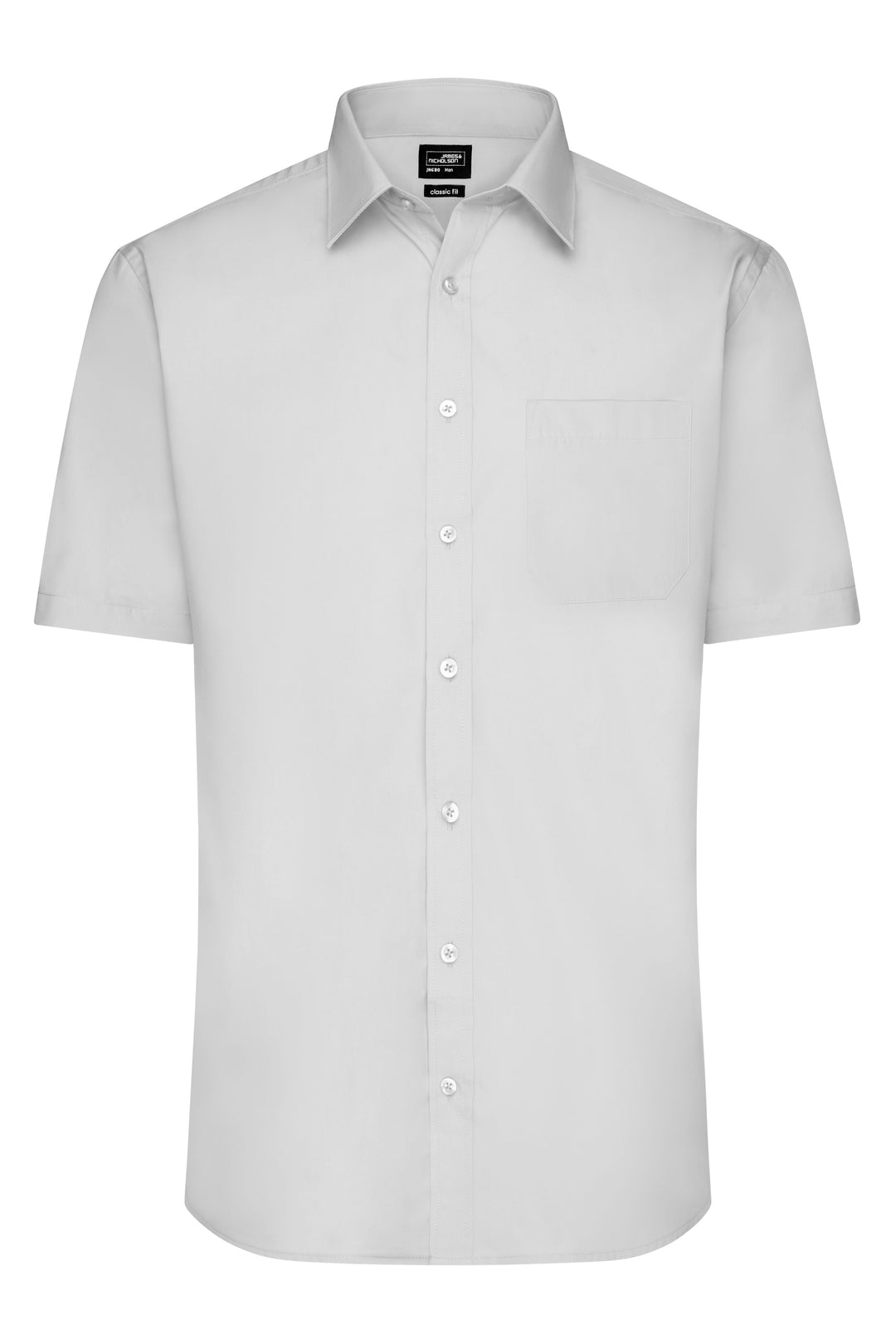 Men's Shirt Short-Sleeved Poplin - light-grey