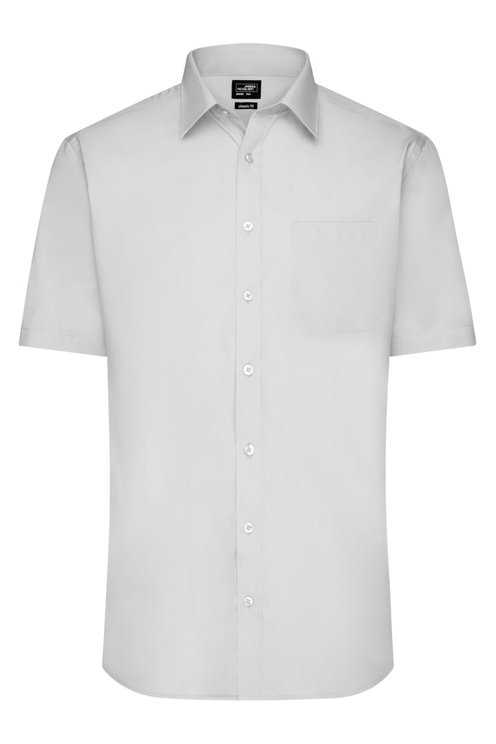 Men's Shirt Short-Sleeved Poplin - light-grey
