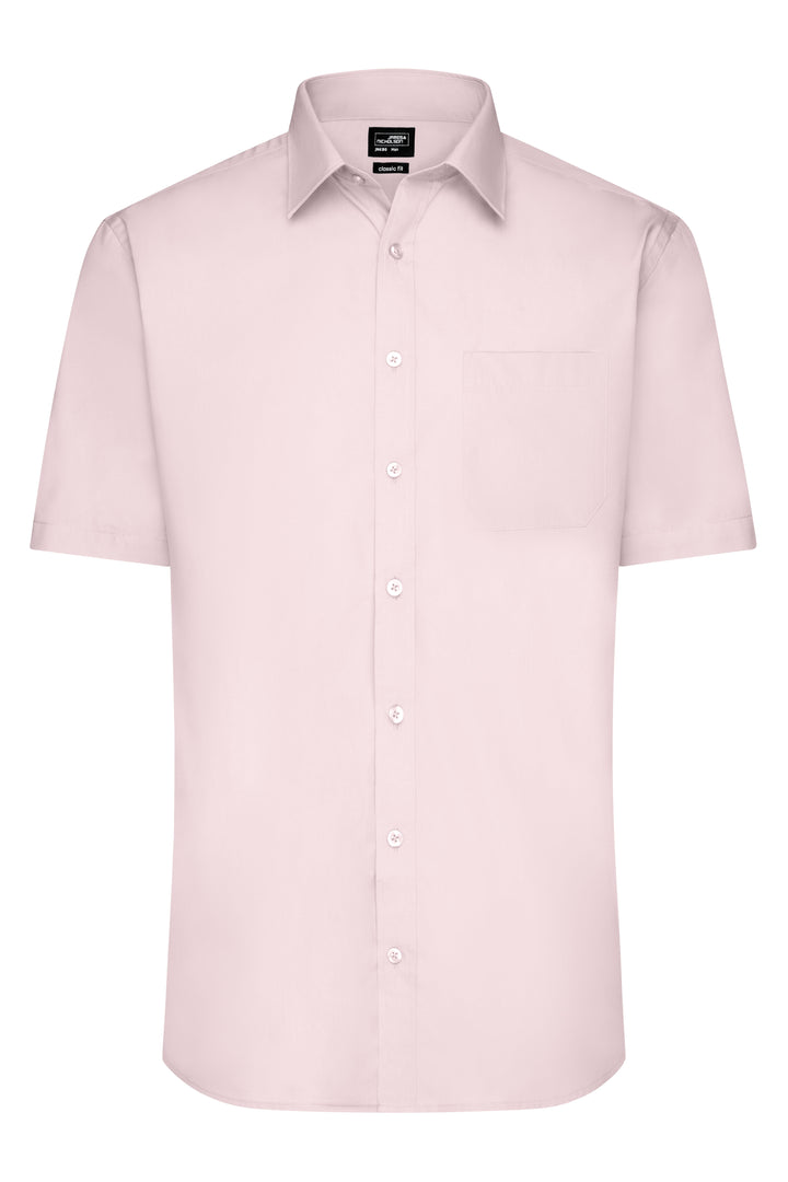 Men's Shirt Short-Sleeved Poplin - light-pink