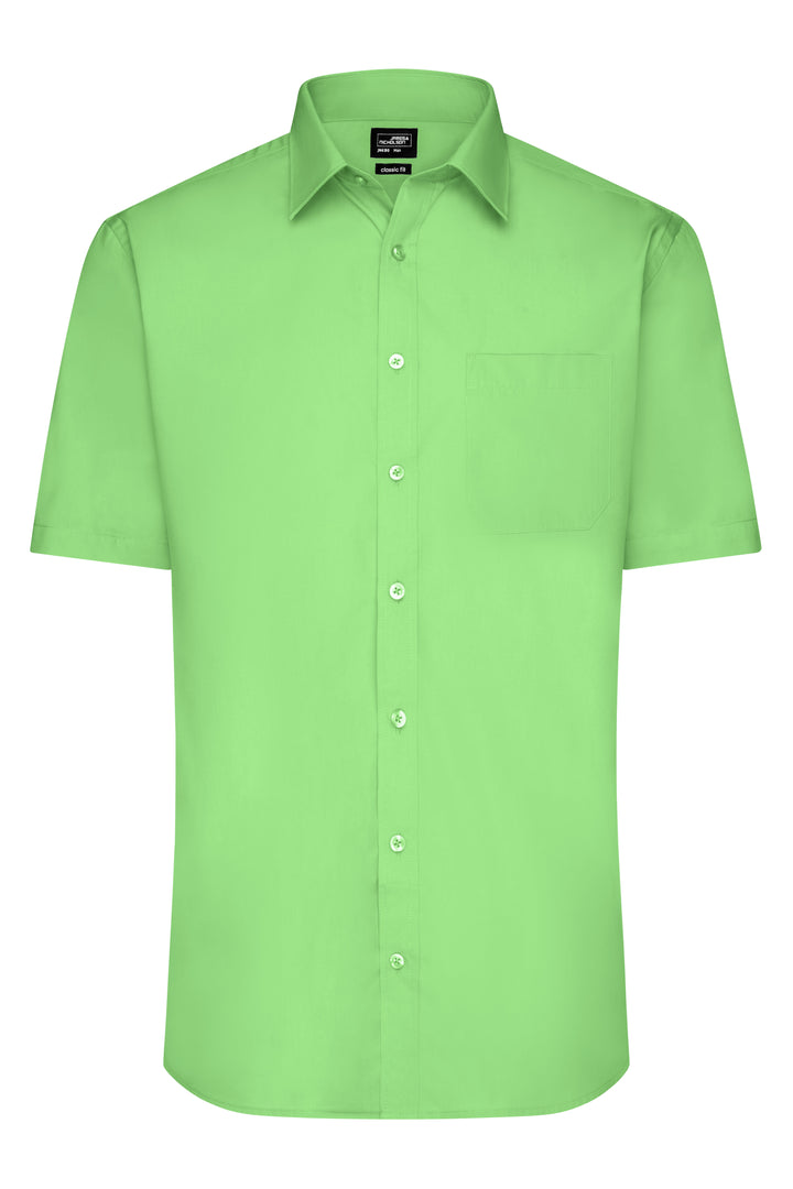 Men's Shirt Short-Sleeved Poplin - lime-green