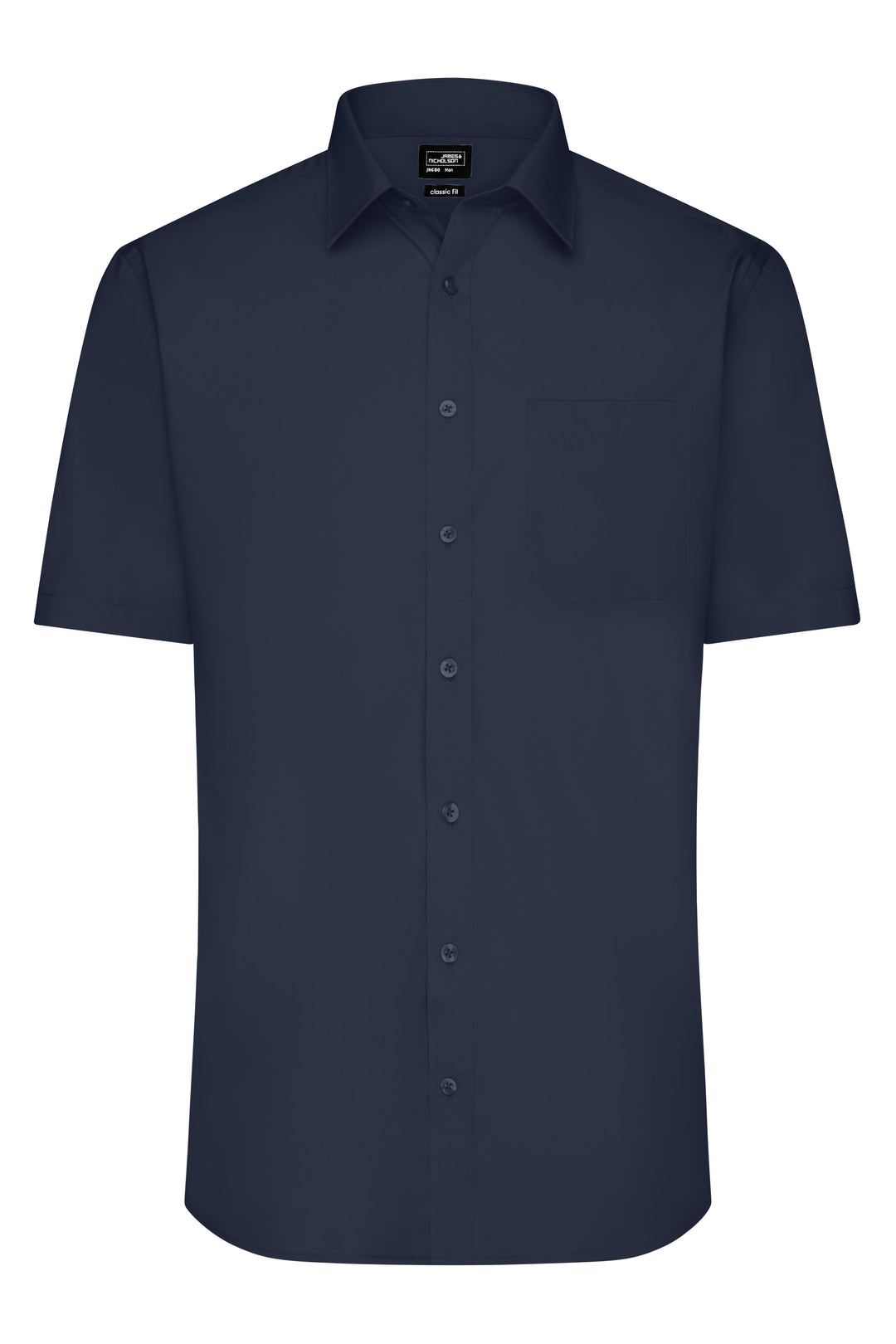 Men's Shirt Short-Sleeved Poplin - navy