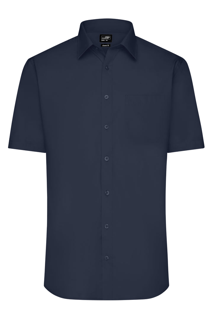 Men's Shirt Short-Sleeved Poplin - navy